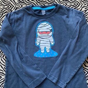 Zara Kids Mummy Gray Halloween Shirt 5 6 118 cm long sleeve graphic tee